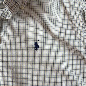 Polo by Ralph Lauren Men's Yellow and Blue Plaid Shirt